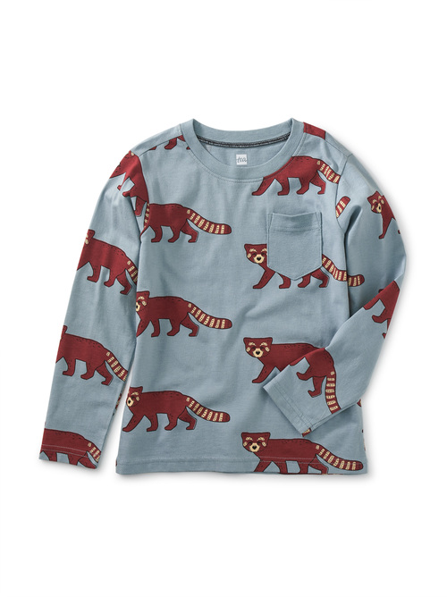 Long Sleeve Printed Pocket Tee