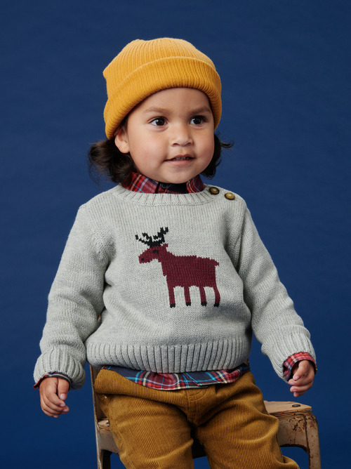 Moose Baby Sweater