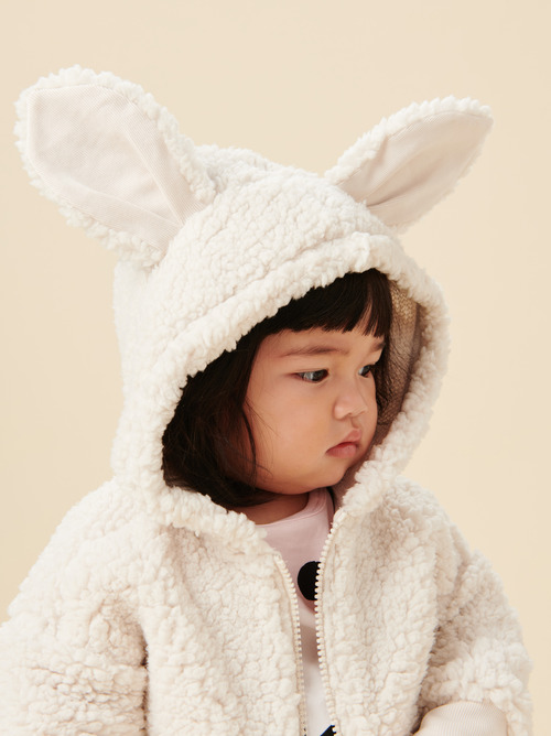 Bunny Ears Teddy Fleece Baby Hoodie