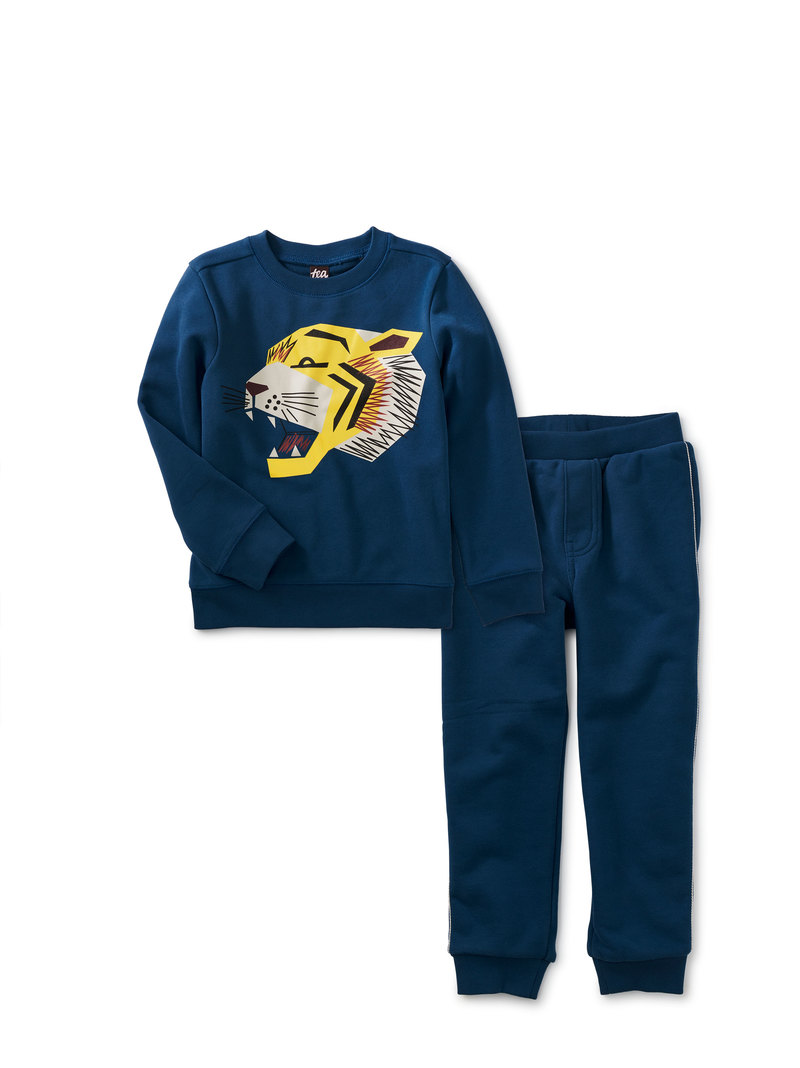 Tiger Popover & Side Stitch Joggers Set