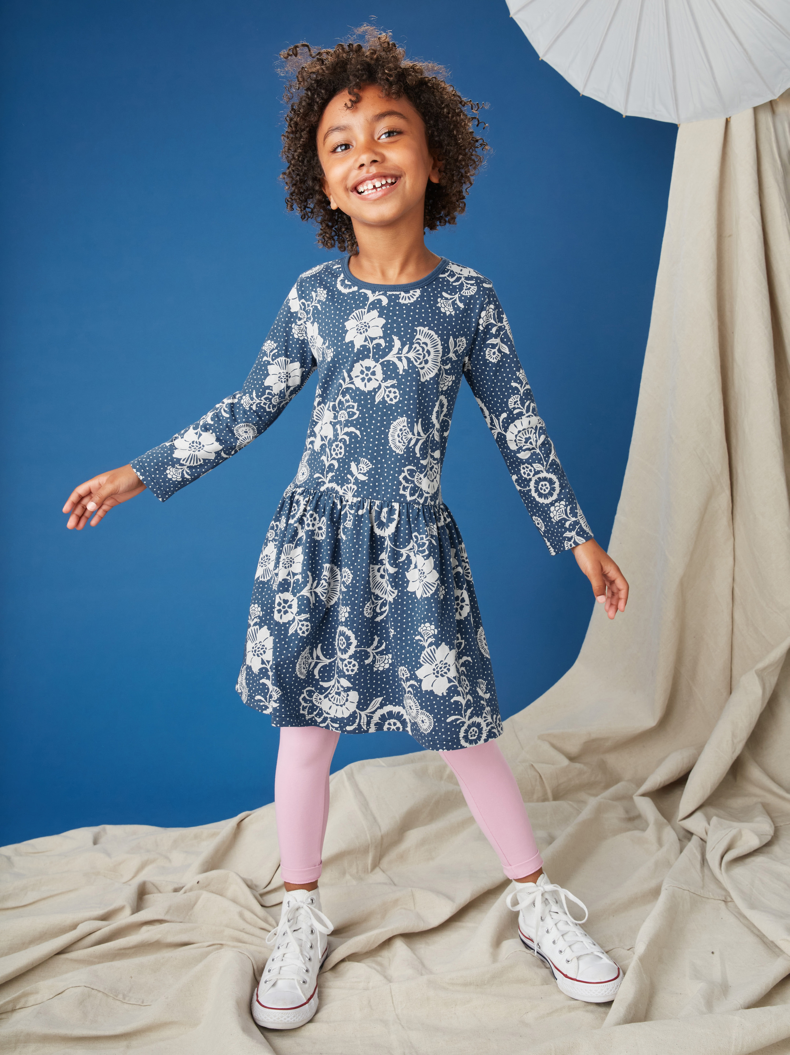 Long Sleeve Skirted Dress | Tea Collection