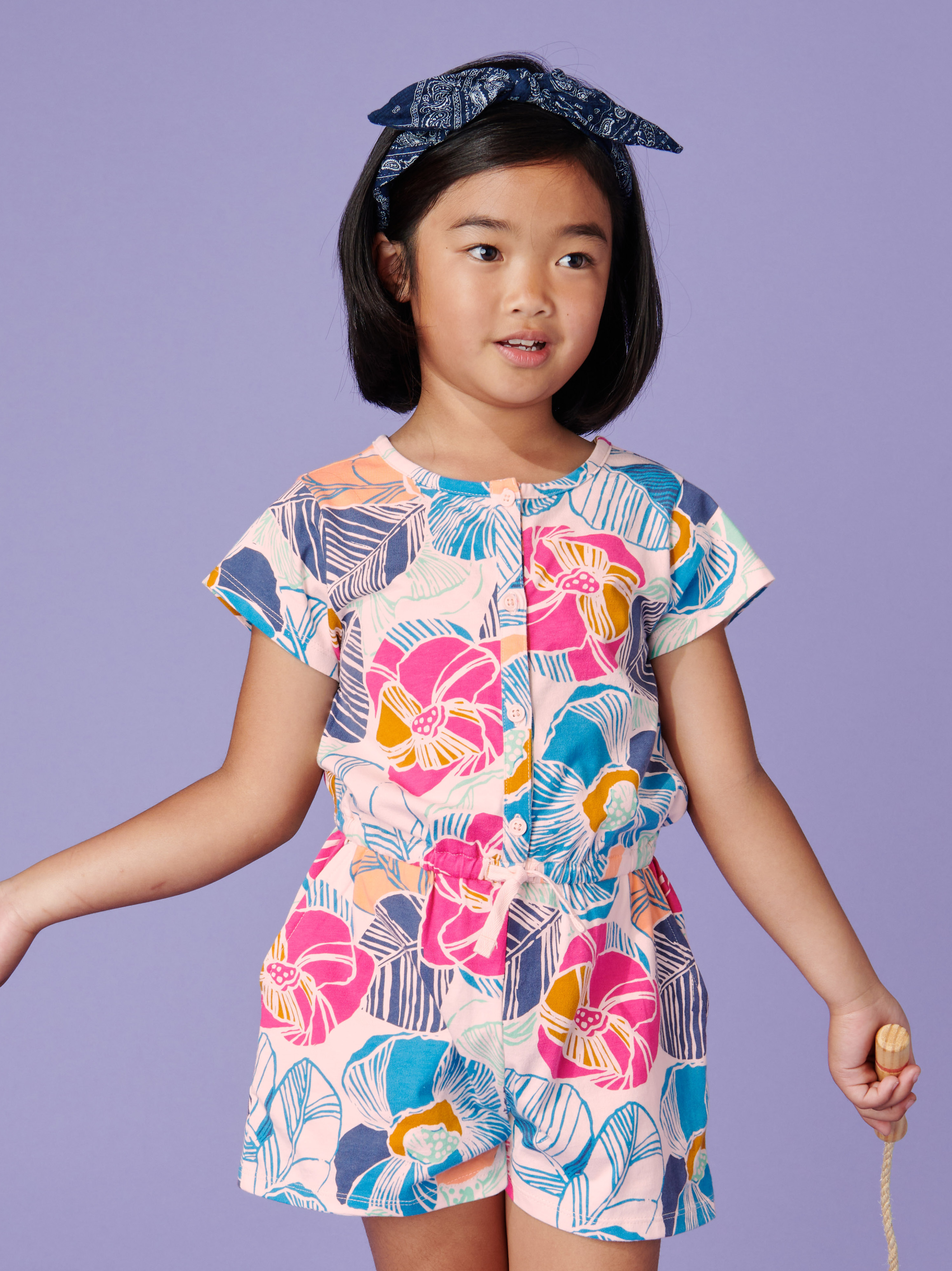 Tropical Henley Romper Tea Collection