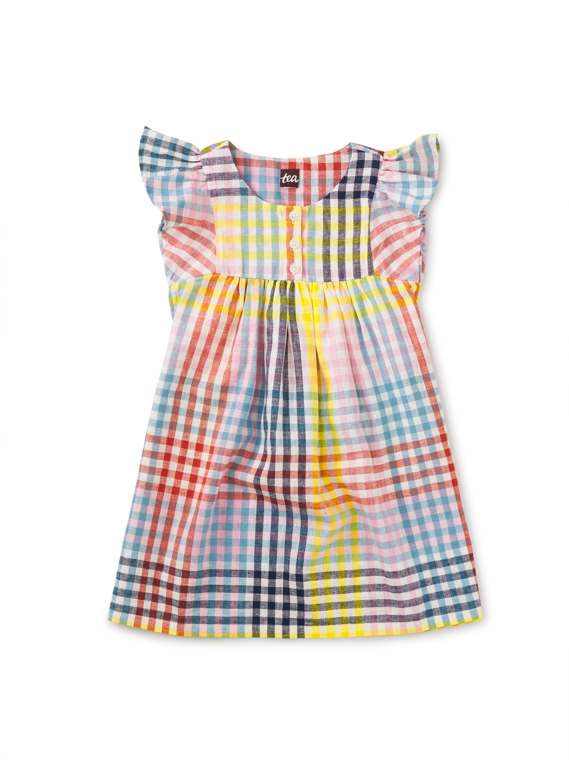 Buttoned Empire Woven Dress Tea Collection