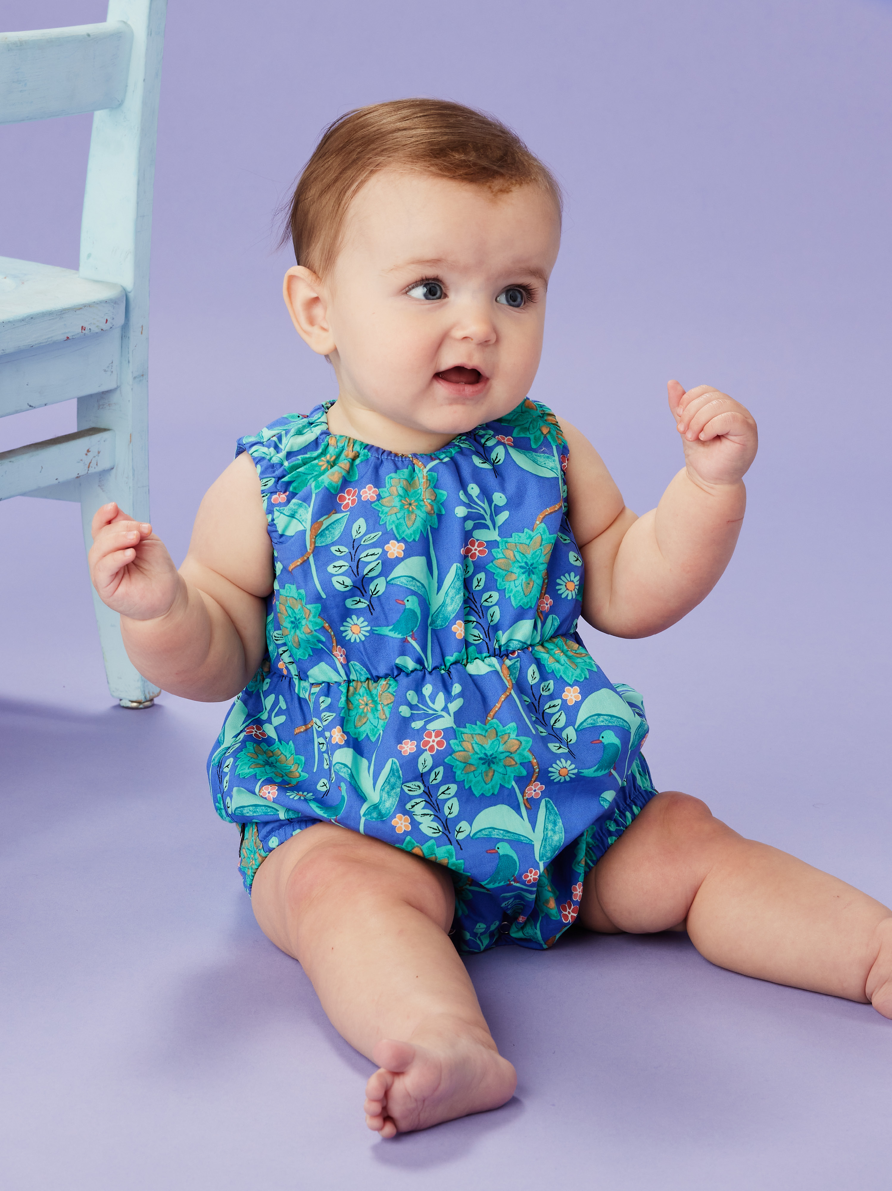 PeekaBoo Back Baby Romper Tea Collection