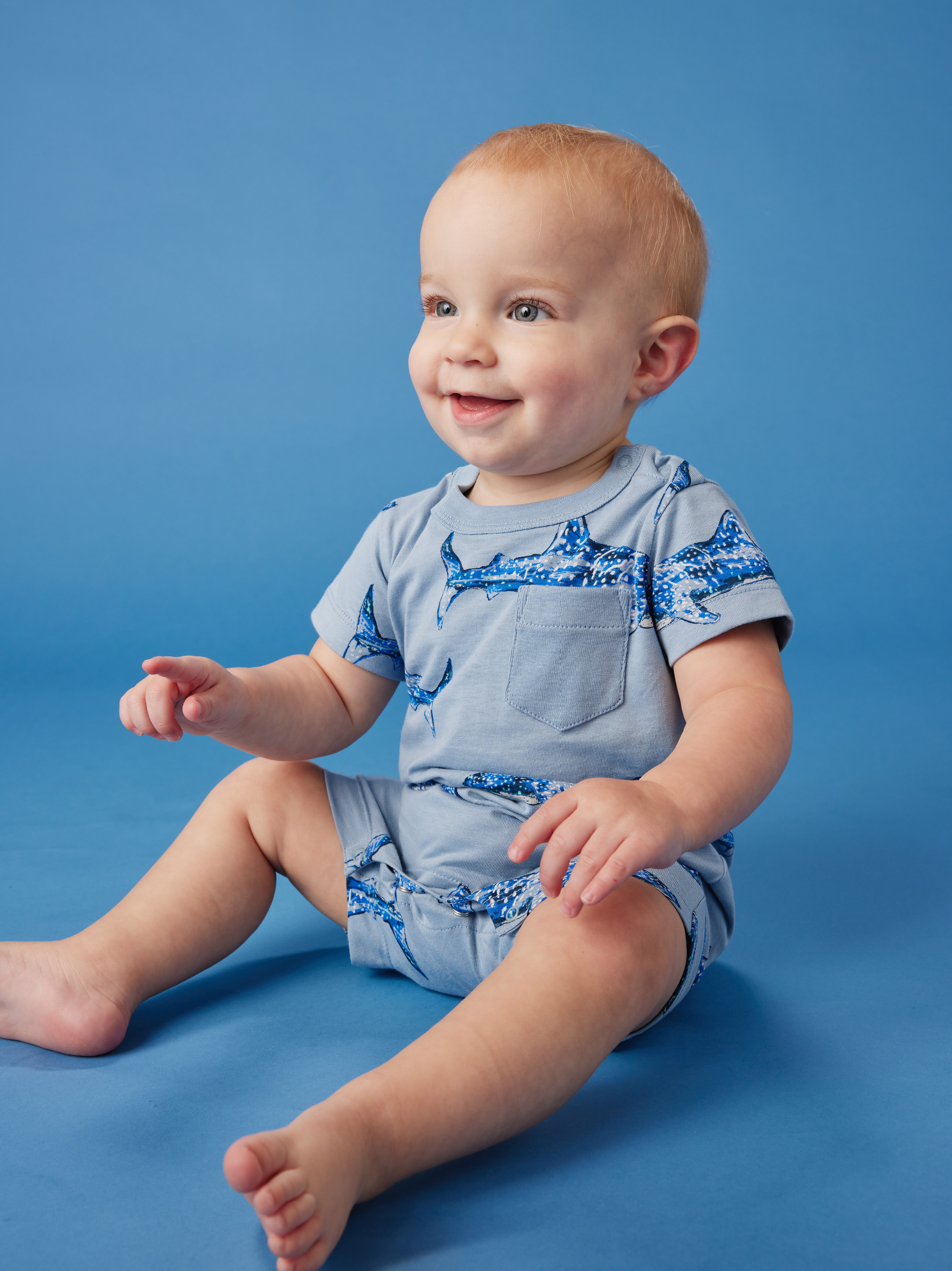 Pocket Shortie Baby Romper Tea Collection