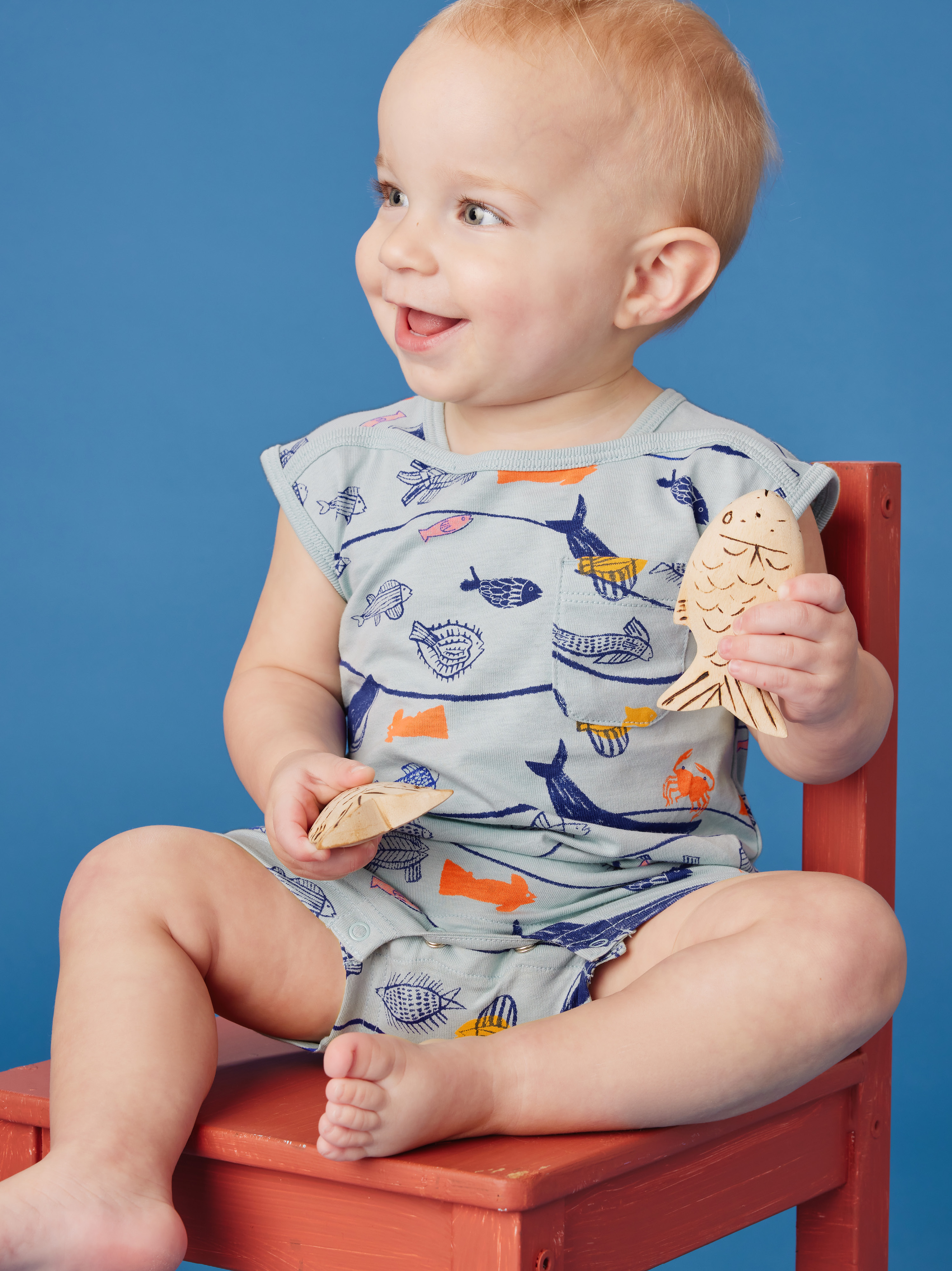 Lap Shoulder Pocket Baby Romper Tea Collection