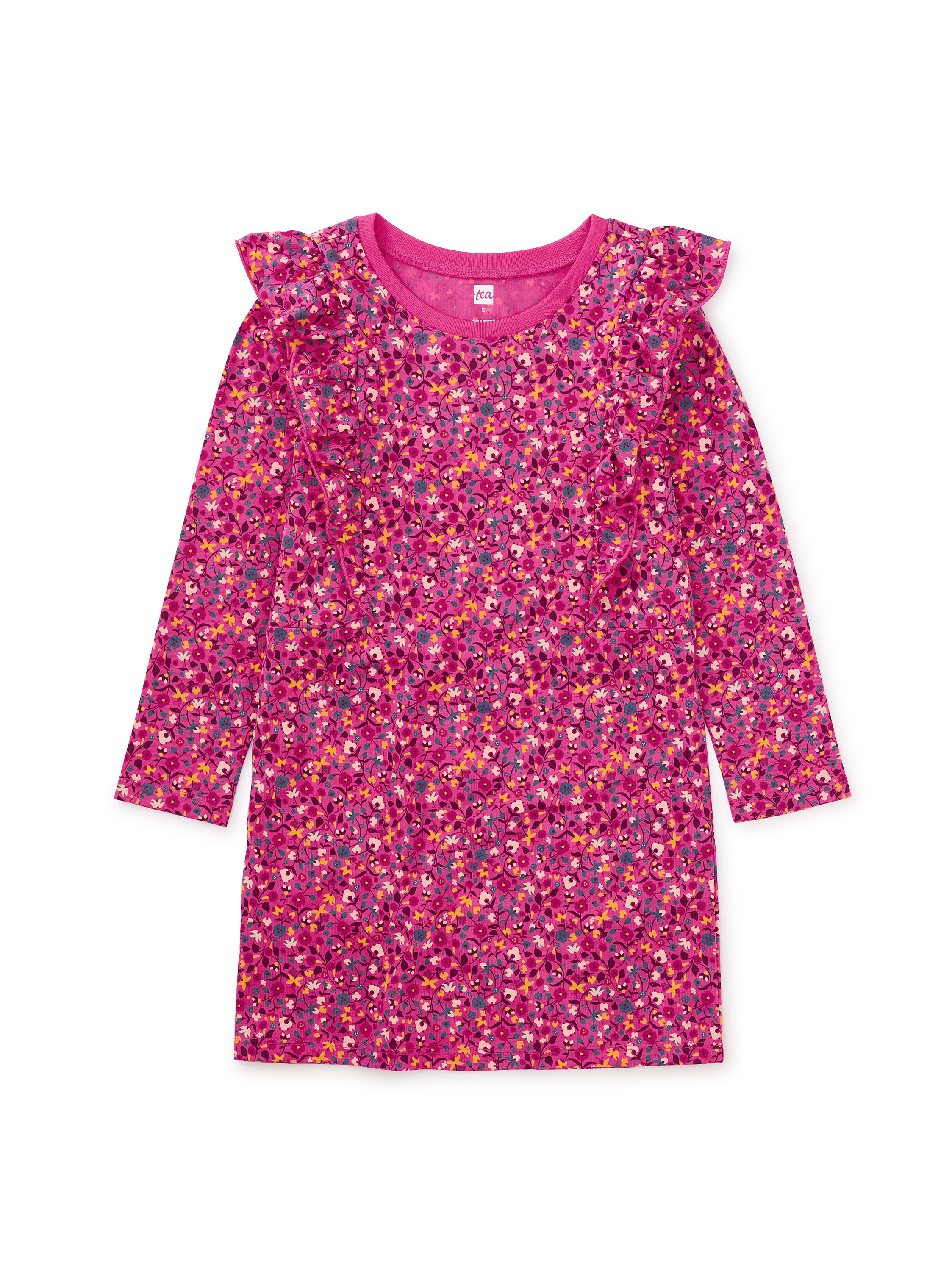 Linen Ruffle Collar A Line Dress main image 1
