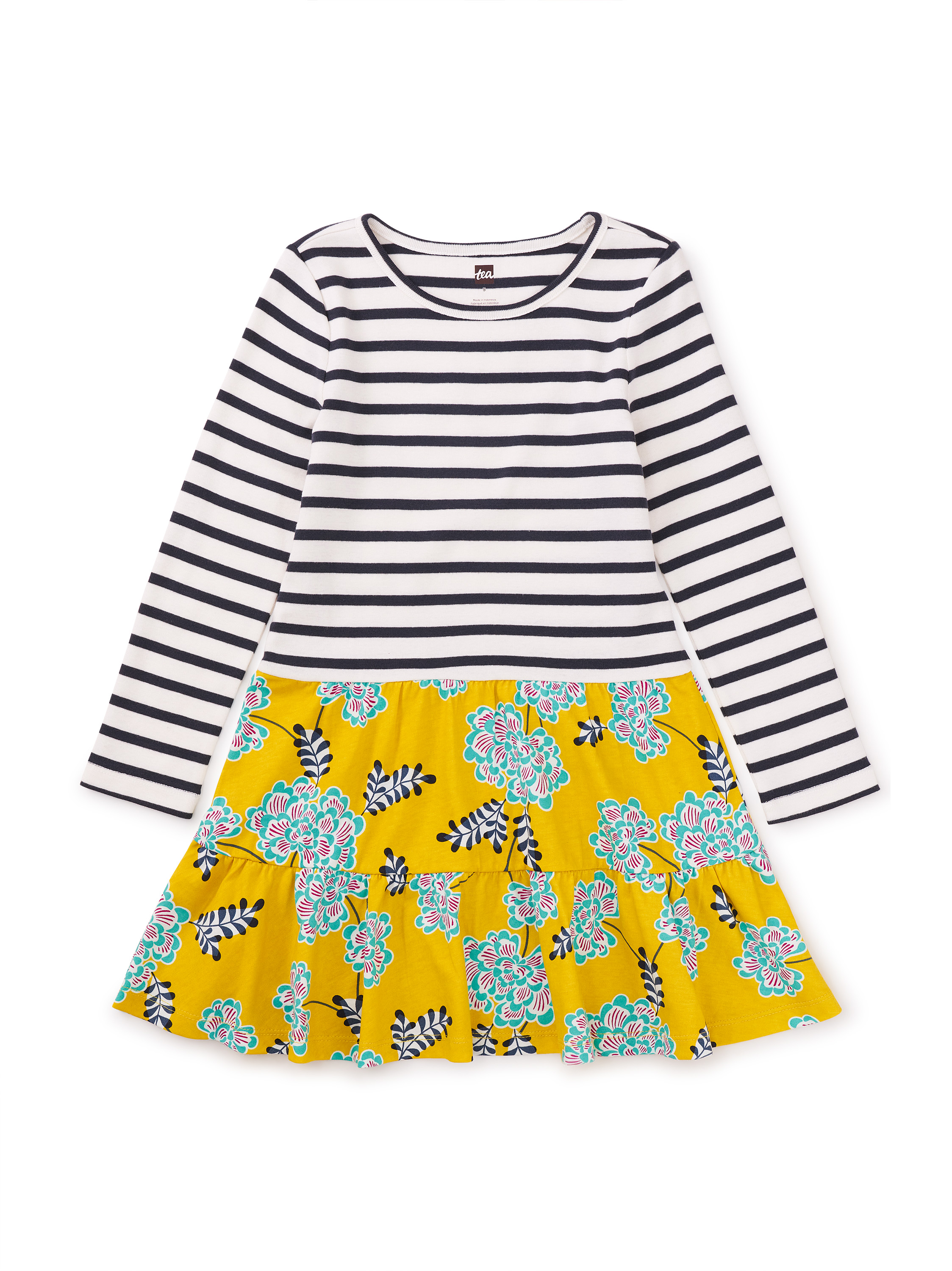 TIERED LONG SLEEVE TWIRL DRESS - WILDFLOWER DREAMS