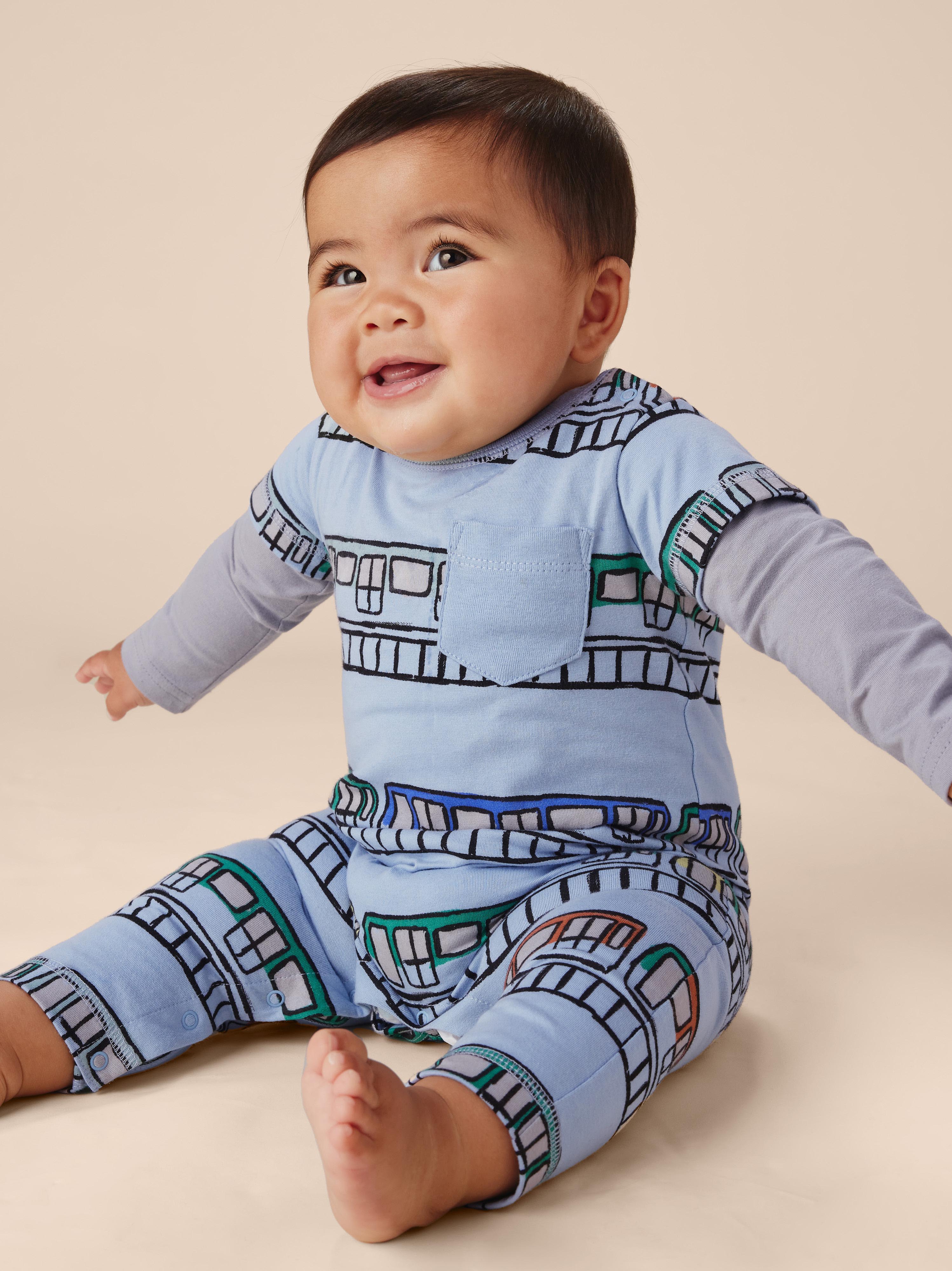 Layered Sleeve Baby Romper Tea Collection