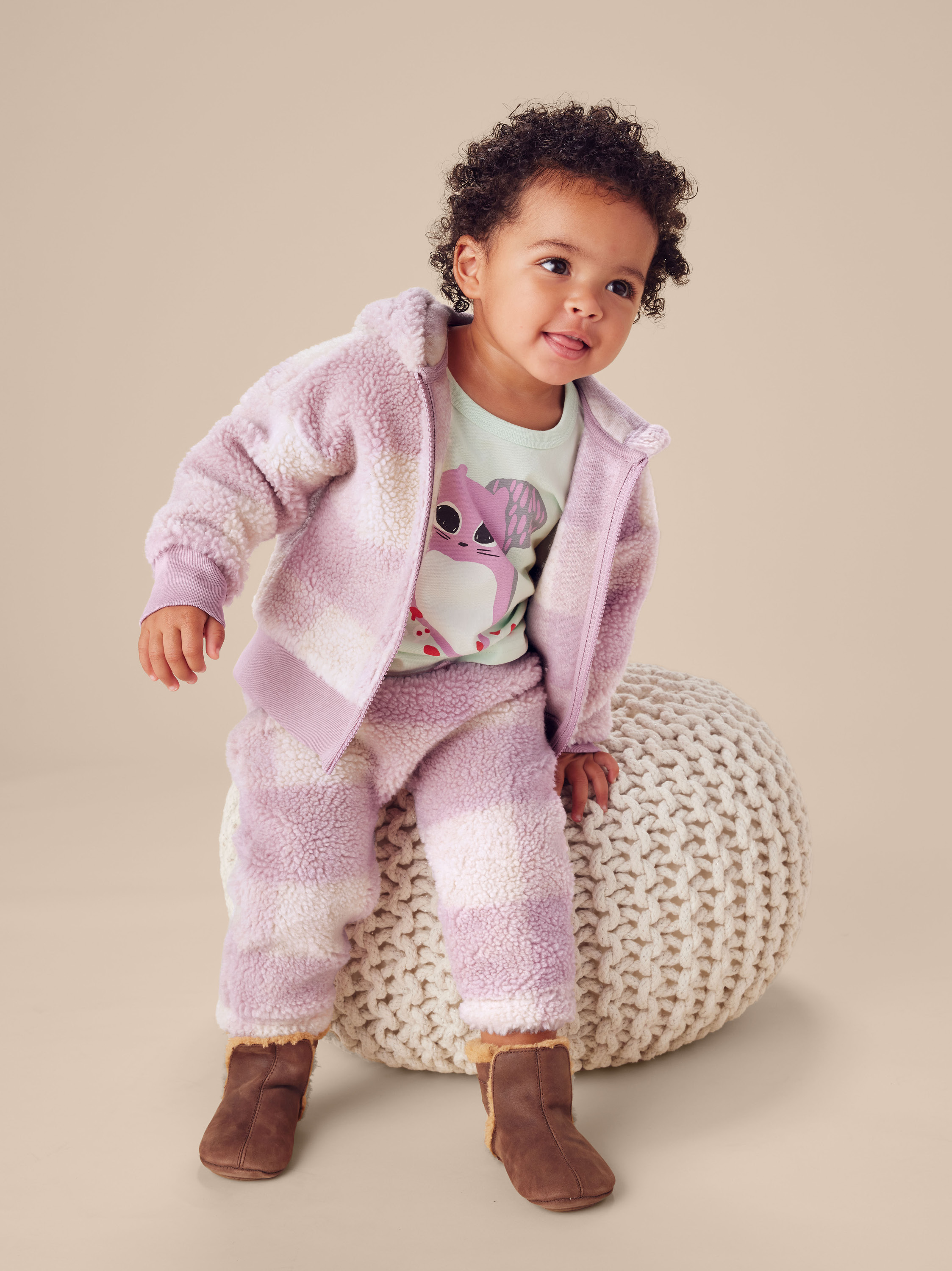 Baby Twill Fleece Side Patchwork Design Teething Sweatpants