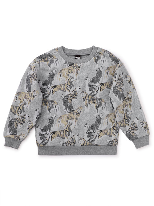 Gray Wolf Pack Printed Popover