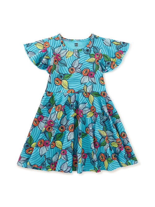 Flutter Sleeve Twirl Dress